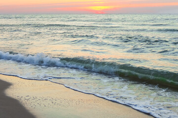 horizon over the sea at dawn..