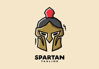 Stiff art style of spartan helmet