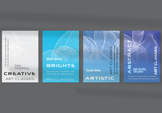 Flyer Layout with Curvy Lines on Bright Gradient Glow