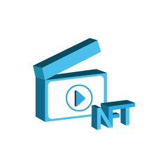 Isolated logo play animated ntf color art digital ilustration vector