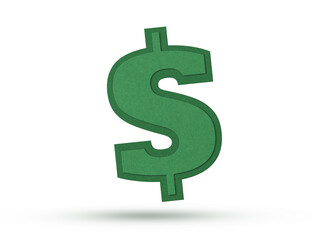 Paper cut dollar sign icon