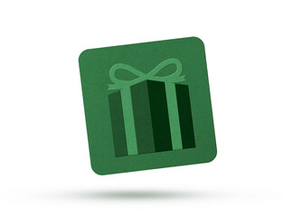 Paper cut gift box icon