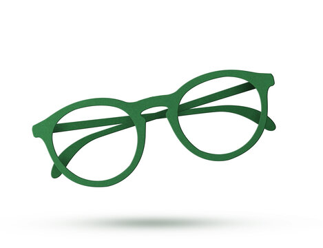 Paper cut eyeglasses icon - Powered by Adobe