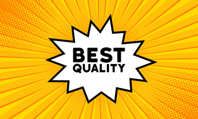 Speech bubble with Best qualiti text. Boom retro comic style. Pop art style. Vector line icon for Business and Advertising