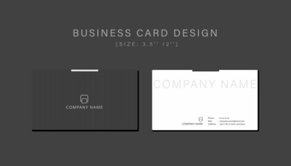 Modern and professional business card template design with texture and mockup