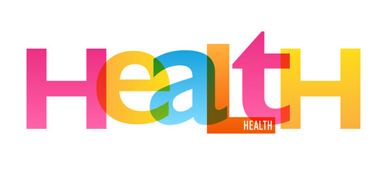 HEALTH colorful vector typography banner