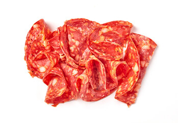 Slices of chorizo salami