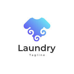 laundry logo gradient simple. wash clean fast logo.
