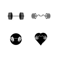 Barbell, Dumbbell Gym Icon Logo Template gym Badge