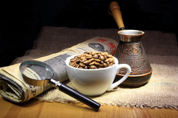 cup of coffee and cookies