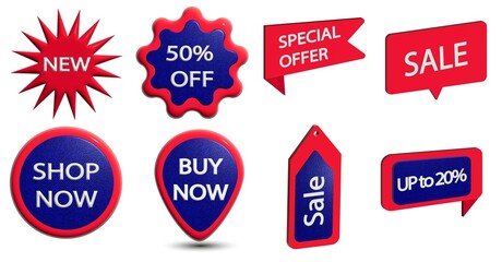 Set of Sale badges. Sale quality tags and labels. Template banner shopping badges. Special offer, sale, discount, shop, black friday.