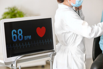 Modern heart rate monitor in hospital