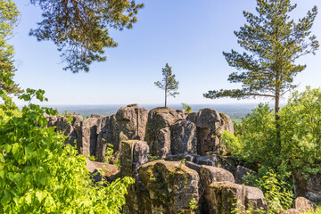 Obraz premium Rocks with a growing pine tree on top