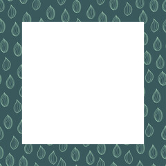 minimalustic green Background with line botanical seamless pattern, abstract leaves, boho style