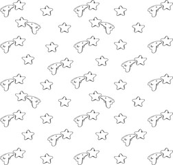 Space seamless pattern print design for Kids with star, comet. design for fashion fabrics, textile graphics, prints. black on white.