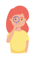 woman with magnifying glass