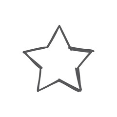 Star doodle, hand drawn icon.