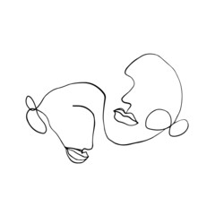 Woman face line drawing and modern abstract minimalistic women faces face. different shapes for wall decoration. use for social net stories, beauty logos, poster. vector design