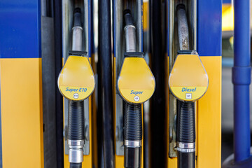 Yellow fuel gasoline dispenser background