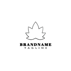 Obraz premium creative leaf logo cartoon icon design template black isolated vector illustration
