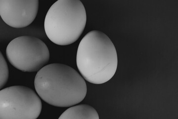 Modern elegant eggs background in black and white.