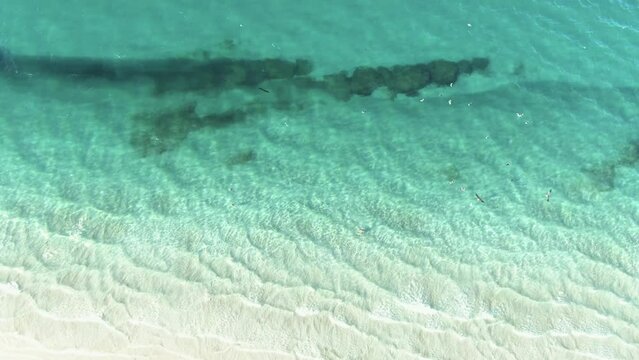Aerial View, turquoise beach, Baja California South, Mexico