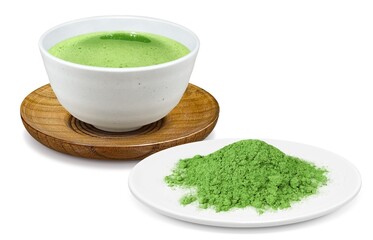 抹茶 粉茶 イラスト リアル セット