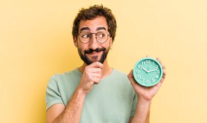 crazy man with an alarm clock