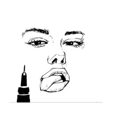 Obraz premium black and white portrait of a person