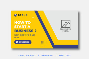 corporate business web banner template and video thumbnail