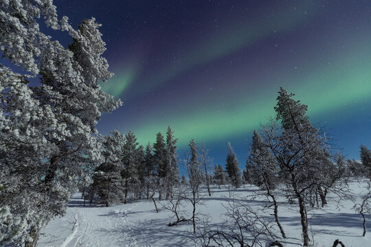 Aurora borealis Northern Lights in Lapland, Finland