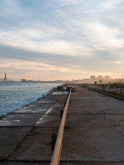 Fototapeta premium pier at sunset