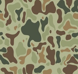 Green camo, vector seamless classic texture, trendy design. print