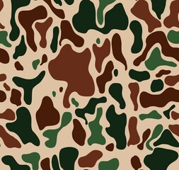 Seamless camo vector texture, trendy modern pattern, army background.
