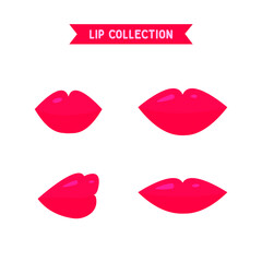 Collection of different lips on the background.