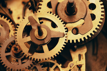 small gears mechanism in close-up