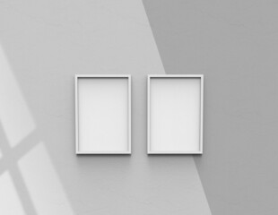 Picture frame background using 3D rendering and geometry. Framed background mock-up for poster design or exhibition of artwork. 3d rendering illustration.