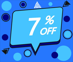 Blue 7% discount price sign
