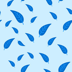 Fototapeta na wymiar Leaves cute seamless pattern. Vector illustration for fabric design, gift paper, baby clothes, textiles, cards.
