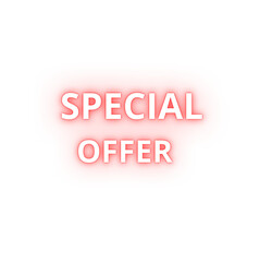 Red text special offer for advertising