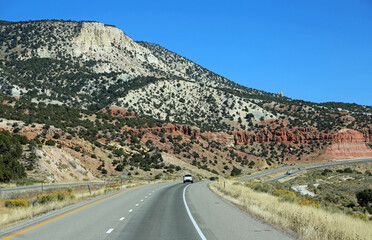 Colorful cliffs and I-70 - Utah