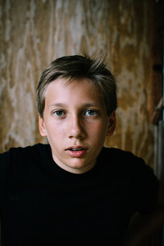 Portrait of Teen Boy with Braces