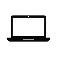 Laptop with pointer or cursor icon isolated on white background. vector eps 10
