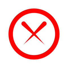 Obraz premium Red cross flat icon in circle. Vector illustration isolated on a white background. 