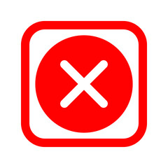 Red cross flat icon in circle. Vector illustration isolated on a white background. 
