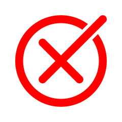 Obraz premium Red cross flat icon in circle. Vector illustration isolated on a white background. 