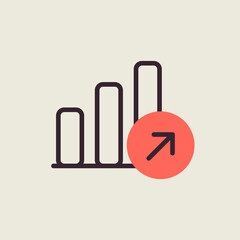 Growth graph outline icon. Finances sign