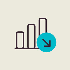Decrease outline isolated icon. Office sign