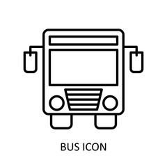 Vector illustration with bus icon. Outline drawing