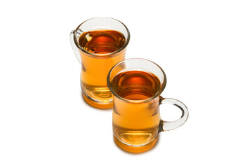 A turkish glass of tea isolated on white background.